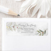 銀エレガントモダンのクリスマスフローラ ラベル (インサイチュ)