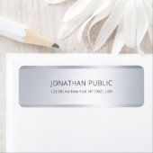 銀エレガントモダンカスタムシンプル差出人住所 ラベル (インサイチュ)