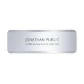 銀エレガントモダンカスタムシンプル差出人住所 ラベル (正面)