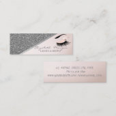 銀エレガントモダングリッターラフェイクッシュ スキニー名刺 (正面/裏面)