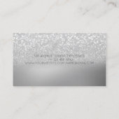 銀エレガントモダングリッター《写真》ぼけ味ハイヒール 名刺 (裏面)