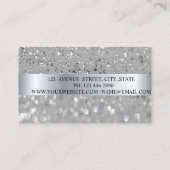 銀エレガントモダングリッター《写真》ぼけ味ヘアドライヤー 名刺 (裏面)