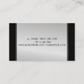 銀エレガントモダンスタイリッシュ紙吹雪 名刺 (裏面)
