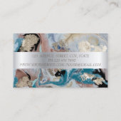 銀エレガントモダンストライプ金ゴールドロータスマーブル 名刺 (裏面)