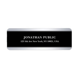 銀エレガントモダンテンプレート差出人住所 ラベル