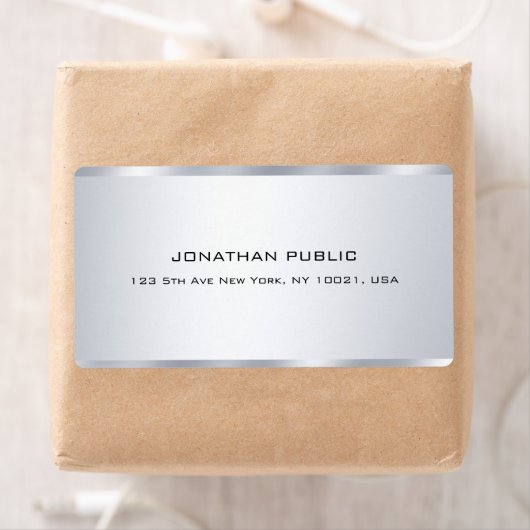 銀エレガントモダンミニマルプロフェッショナル ラベル (インサイチュ)