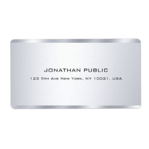 銀エレガントモダンミニマルプロフェッショナル ラベル