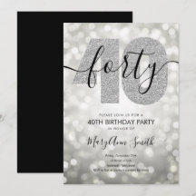 銀エレガントモダン40歳の誕生日パーティー