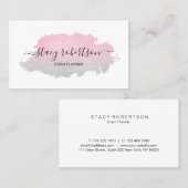 銀エレガントモダン&バラ金ゴールドグリッタープランナー 名刺 (正面/裏面)