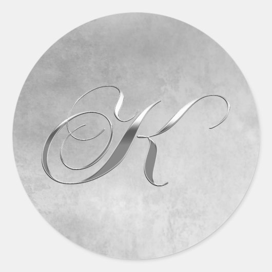 銀エレガントモノグラムK ラウンドシール (正面)