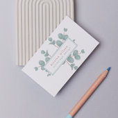 銀エレガントユーカリの枝 – パーソナライズされた 名刺