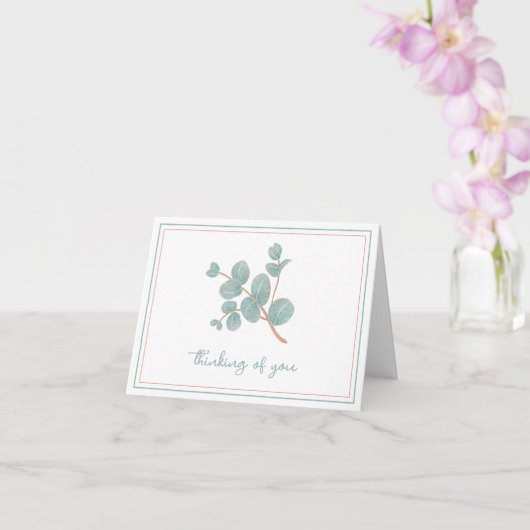 銀エレガントユーカリ – 哀悼/悔やみや弔慰 カード (蘭)