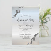 銀エレガントレトロ銀縁ど退職 招待状 (スタンド正面)