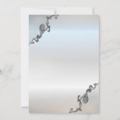 銀エレガントレトロ銀縁ど退職 招待状 (裏面)