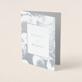 銀エレガントレモンと結婚葉実在の 箔カード