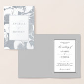 銀エレガントレモンと結婚葉実在の 箔カード (ディスプレー)