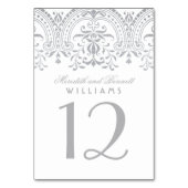 銀エレガントヴィンテージグラマー結婚ズモノグラム テーブルナンバー (裏面)