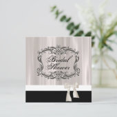 銀エレガントヴィンテージビクトリアンブライダルシャワー 招待状 (スタンド正面)