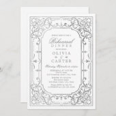 銀エレガントヴィンテージ華美リハーサル 招待状 (正面/裏面)