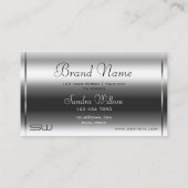 銀エレガント効果モノグラモダンムプロフェッショナル 名刺 (裏面)