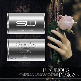 銀エレガント効果モノグラモダンムプロフェッショナル 名刺