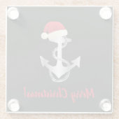 銀エレガント勾配いかり+ SANTA HAT | ガラスコースター (裏面)