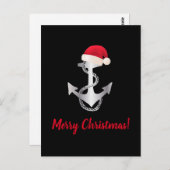 銀エレガント勾配いかり+ SANTA HAT | ポストカード (正面/裏面)