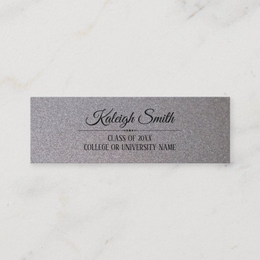 銀エレガント卒業式の名刺 コーリングカード (正面)