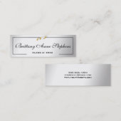 銀エレガント印の名刺の挿入 コーリングカード (正面/裏面)
