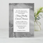 銀エレガント大理石瑪瑙結婚式招待状 招待状 (スタンド正面)