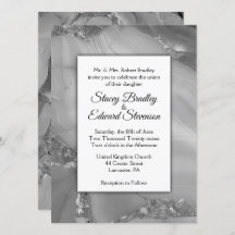 銀エレガント大理石瑪瑙結婚式招待状