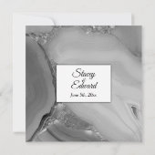 銀エレガント大理石瑪瑙結婚式招待状 招待状 (裏面)