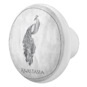 銀エレガント孔雀セパーソナライズされたラミックスノブ セラミックノブ (右)