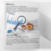 銀エレガント実在地折りカード 三つ折りカード (内部最初)