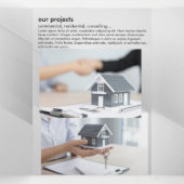 銀エレガント実在地折りカード 三つ折りカード (内部中)