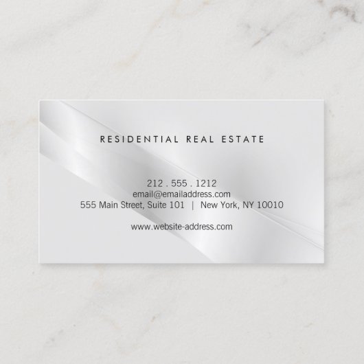 銀エレガント実在財団名刺 名刺 (裏面)