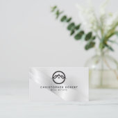 銀エレガント実在財団名刺 名刺 (スタンド正面)