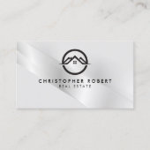 銀エレガント実在財団名刺 名刺 (正面)