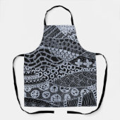 銀エレガント幾何学模様 エプロン (正面)