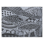 銀エレガント幾何学模様 テーブルクロス (正面(横))