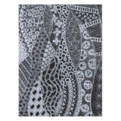 銀エレガント幾何学模様 テーブルクロス (正面)