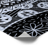 銀エレガント幾何学模様 ポスター (角)