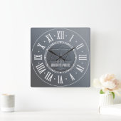 銀エレガント弁護士 スクエア壁時計 (ホーム)