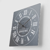 銀エレガント弁護士 スクエア壁時計 (傾斜)