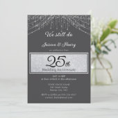 銀エレガント弦25結婚周年 招待状 (スタンド正面)