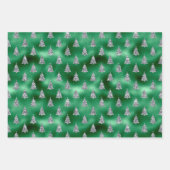 銀エレガント木クリスマス ラッピングペーパーシート (正面3)