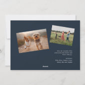 銀エレガント枝3写真クリスマス シーズンカード (裏面)