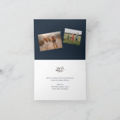 銀エレガント枝3写真クリスマス シーズンカード (内部)