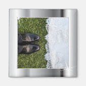 銀エレガント枠 マグネット (正面)