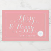 銀エレガント桃ビジネス休暇ギフトロゴ スパークリングワインラベル (シングルラベル)